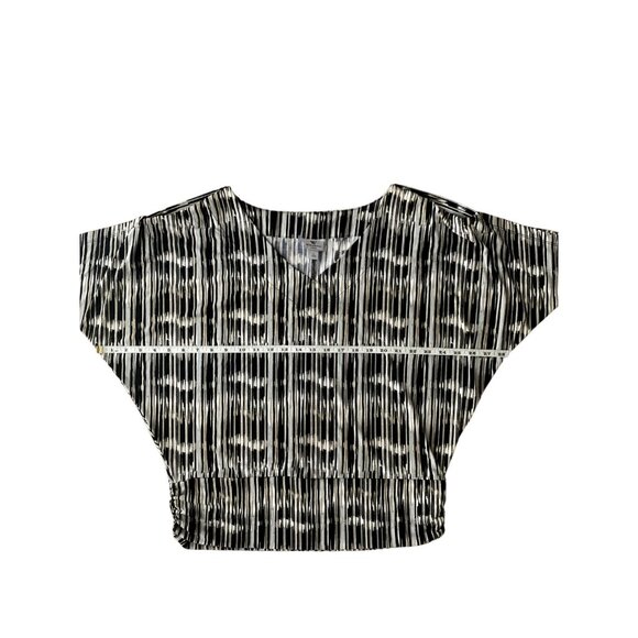 Worthington Womens Black & Beige Striped Top Blouse Stretch Size Large - Picture 9 of 12